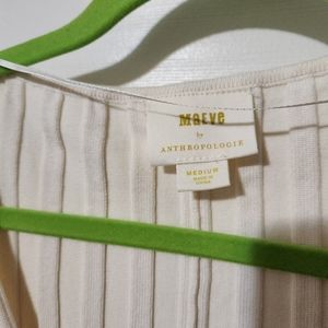 Anthropologie Maeve Maris Midi Sweater Dress Stretchy Ribbed Ivory Size M